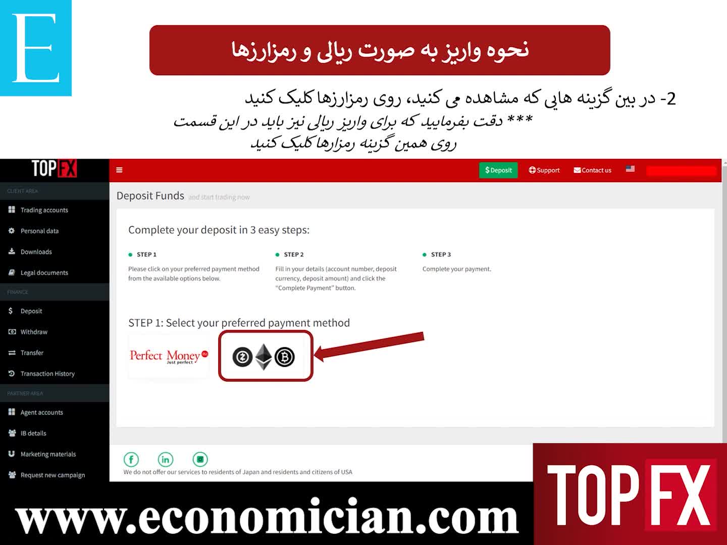 چگونگی واریز و برداشت از بروکر تاپ اف ایکس؟