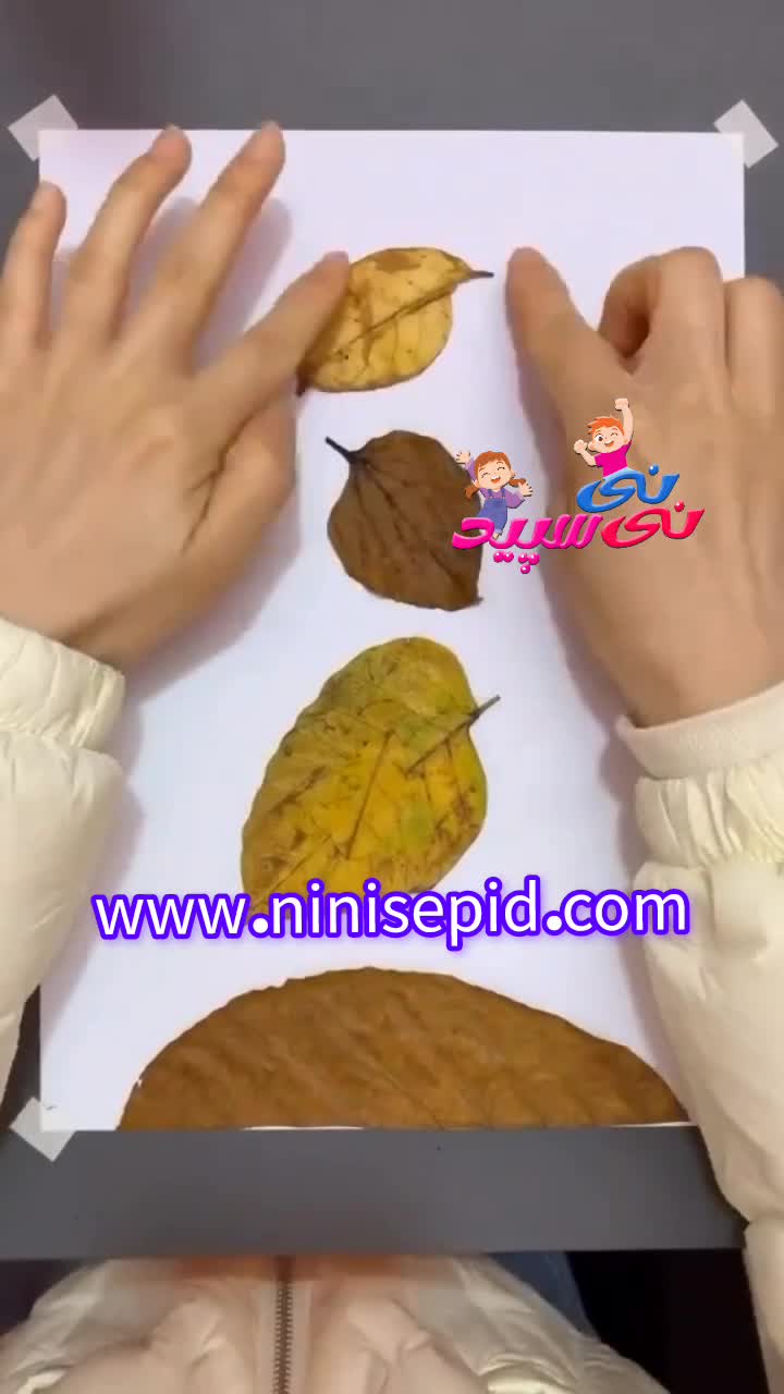 کاردستی گنجشک با برگ