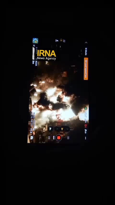   فیلم هلی‌شات از بالای محل حریق شهرک صنعتی فجر