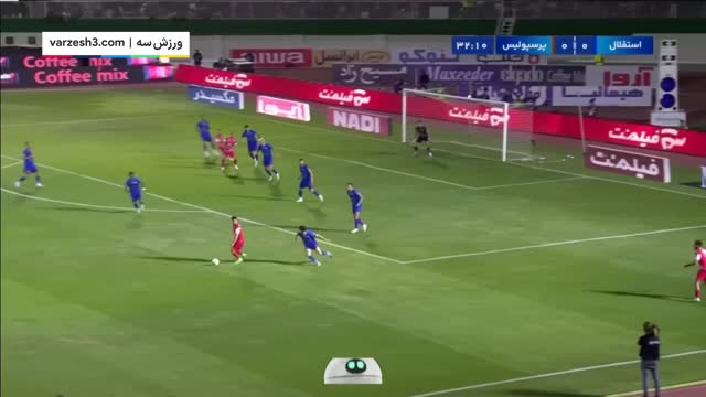 2 سیو متوالی و دیدنی حسینی بر روی حملات پرسپولیسی‌ها دقیقه 33