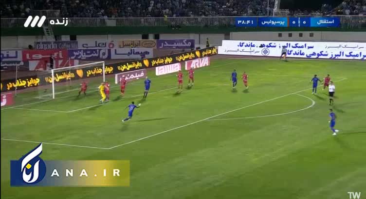 برخورد توپ جلالی به تیرک دروازه پرسپولیس | موقعیت گل برای استقلال