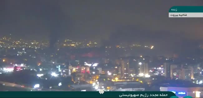   لحظه وقوع حمله تازه اسرائیل به بیروت در پخش زنده شبکه خبر