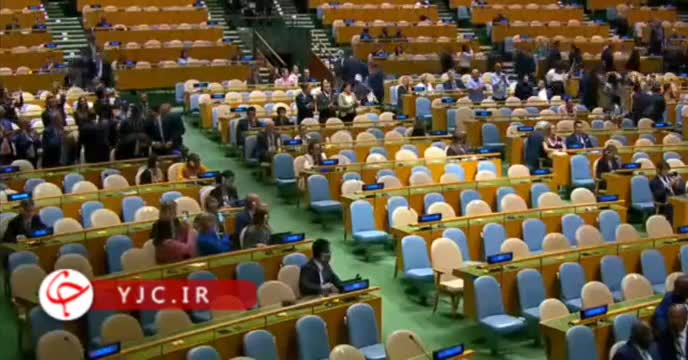    تصاویری از صندلی‌های خالی هنگام شروع سخنرانی نتانیاهو