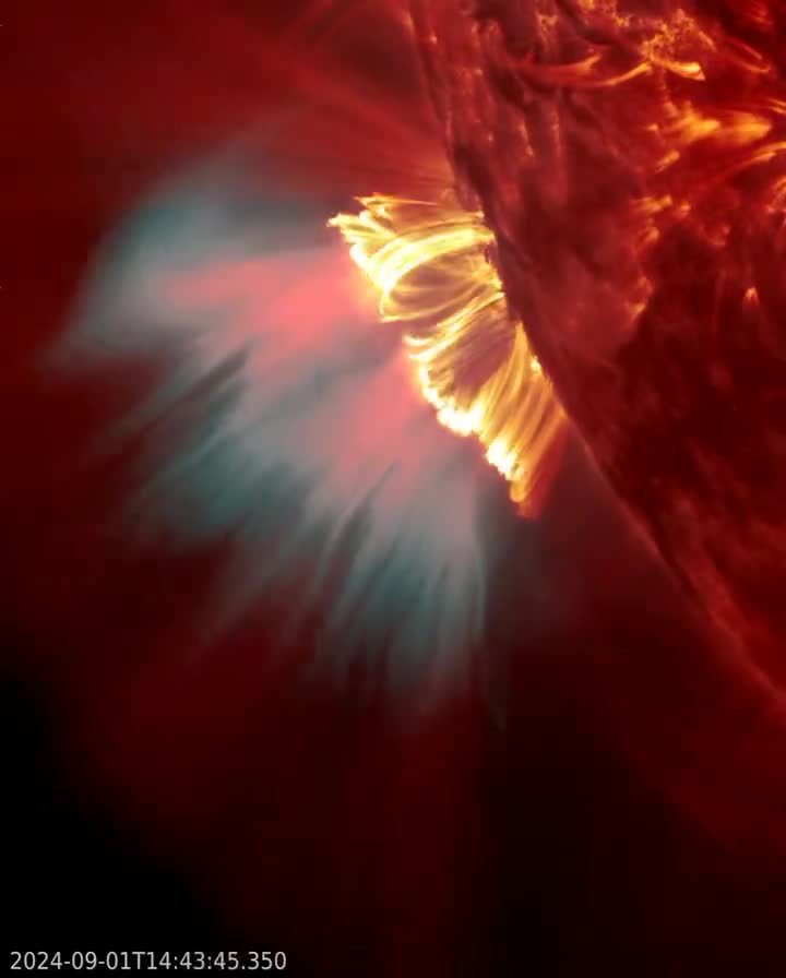   تایم‌لپس خیره‌کننده از شراره خورشیدی