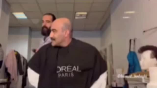   فیلم جالب از محسن تنابنده و نوید محمدزاده در اتاق گریم