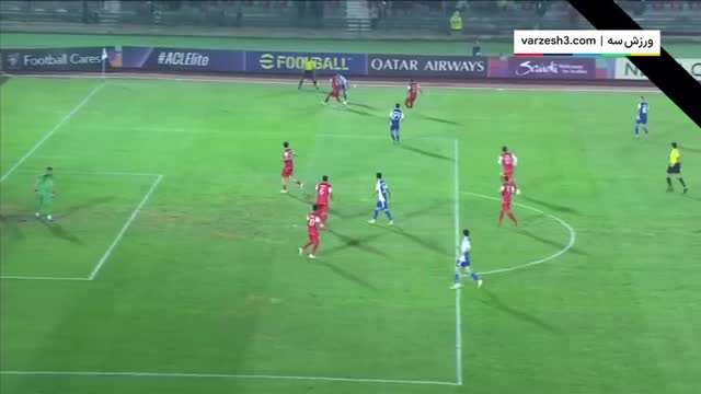 لحظه به ثمر رسیدن گل اول پاختاکور به پرسپولیس با شوت فنی چران