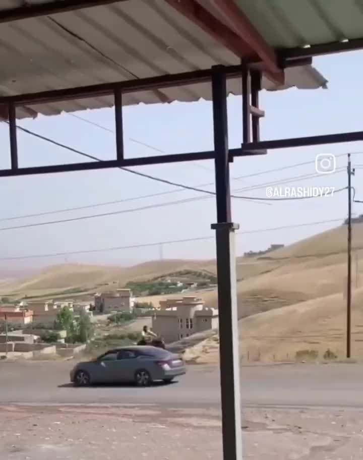   تصادف وحشتناک سوارکار اسب با خودروی سواری در کردستان