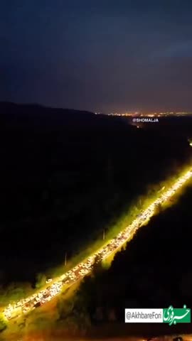   نمایی از ترافیک عجیب در خروجی رشت به تهران