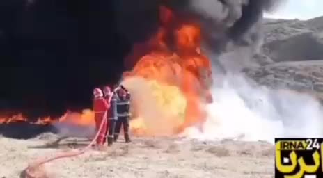   مهار آتش سوزی لوله‌های نفت گچساران