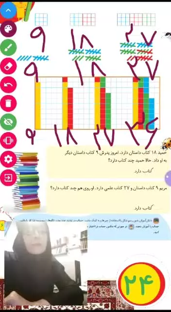 آموزش ریاضی کلاس اول دبستان تدریس صفحه ۱۶۱ نحل مسئله الگوی ۸