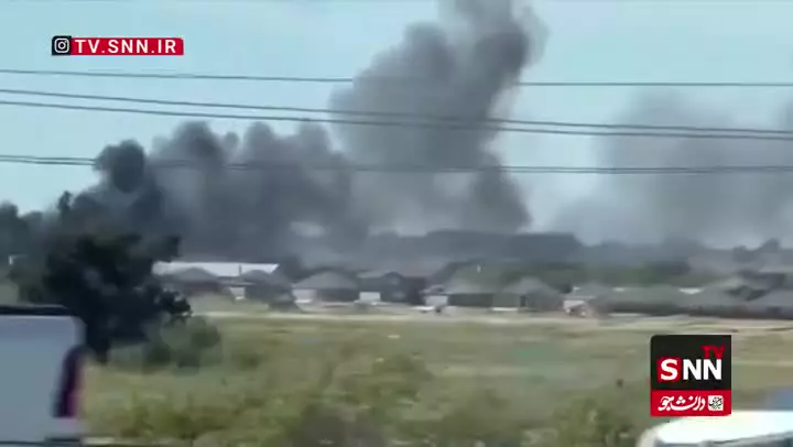   آتش‌سوزی گسترده در محل سقوط هواپیما در تگزاس