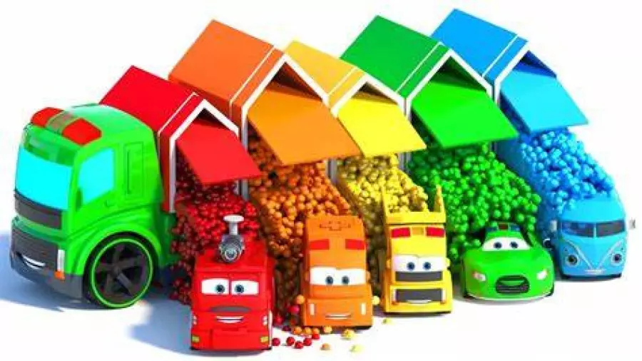 ماشین اسباب بازی کودکانه :: کارتون ماشین بازی :: ماشین های رنگی :: ماشین کودکانه