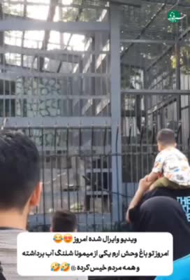   میمون باغ وحش ارم با شلنگ آب مردم را خیس کرد!