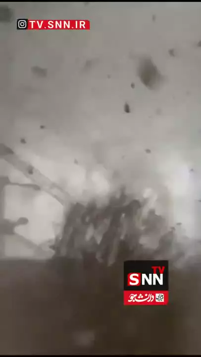   سقوط جرثقیل در پی طوفان