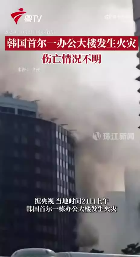   آتش‌سوزی در ساختمان اداری در سئول؛ ۱۰ کارگر در پشت‌بام گرفتار شدند!