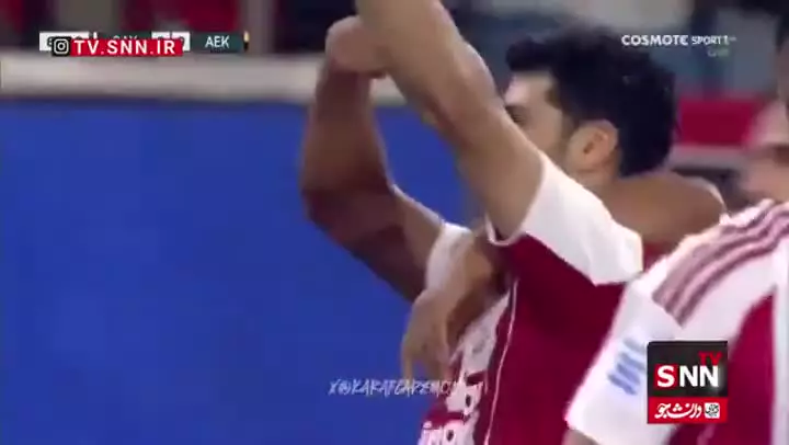   طارمی زهر خود را ریخت؛ ضربه سنگین مهدی با سر و گل دوم المپیاکوس به آاک آتن!