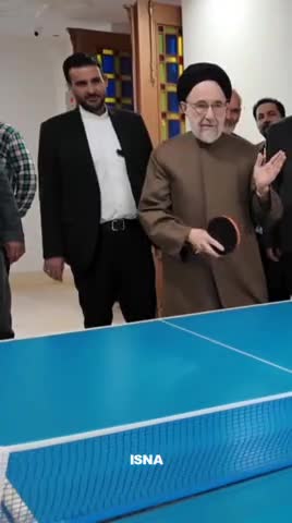   پینگ پنگ بازی کردن سید محمد خاتمی در یزد