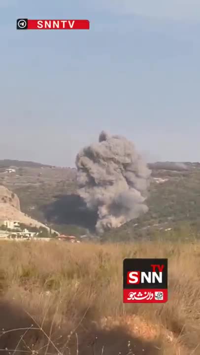   تصویری از لحظه حمله تازه اسرائیل به لبنان