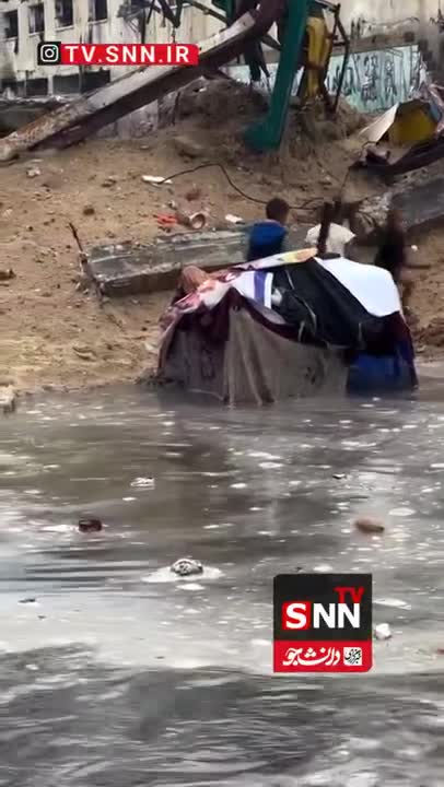   صحنه‌ای تلخ از سیلاب دیروز برای کودکان غزه