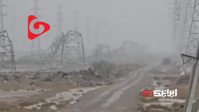   آسیب‌های طوفان به دکل‌های فشار قوی شرق ینبع عربستان