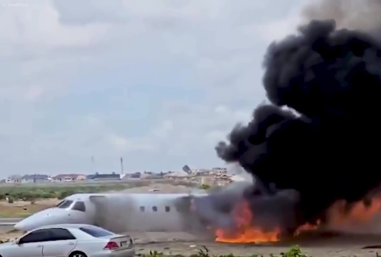   تصاویر تازه از سانحه برای هواپیمای یکی از وزرای کنگو