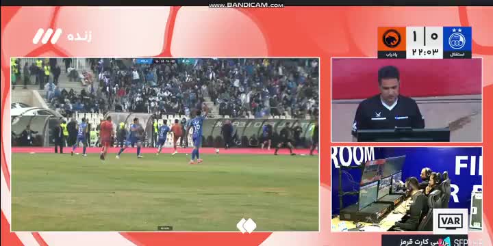   اخراج مستقیم بازیکن پادیاب؛ رقیب استقلال از دقیقهٔ ۲۳ ده نفره شد!