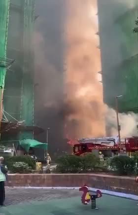   آتش‌سوزی در منطقه تای پو هنگ کنگ