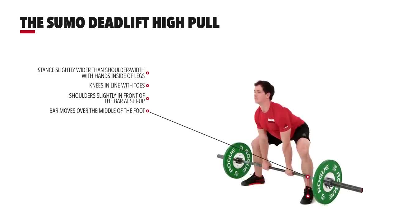   آموزش حرکت ددلیفت با حالت پا باز و بالا کشیدن میله تا چانه