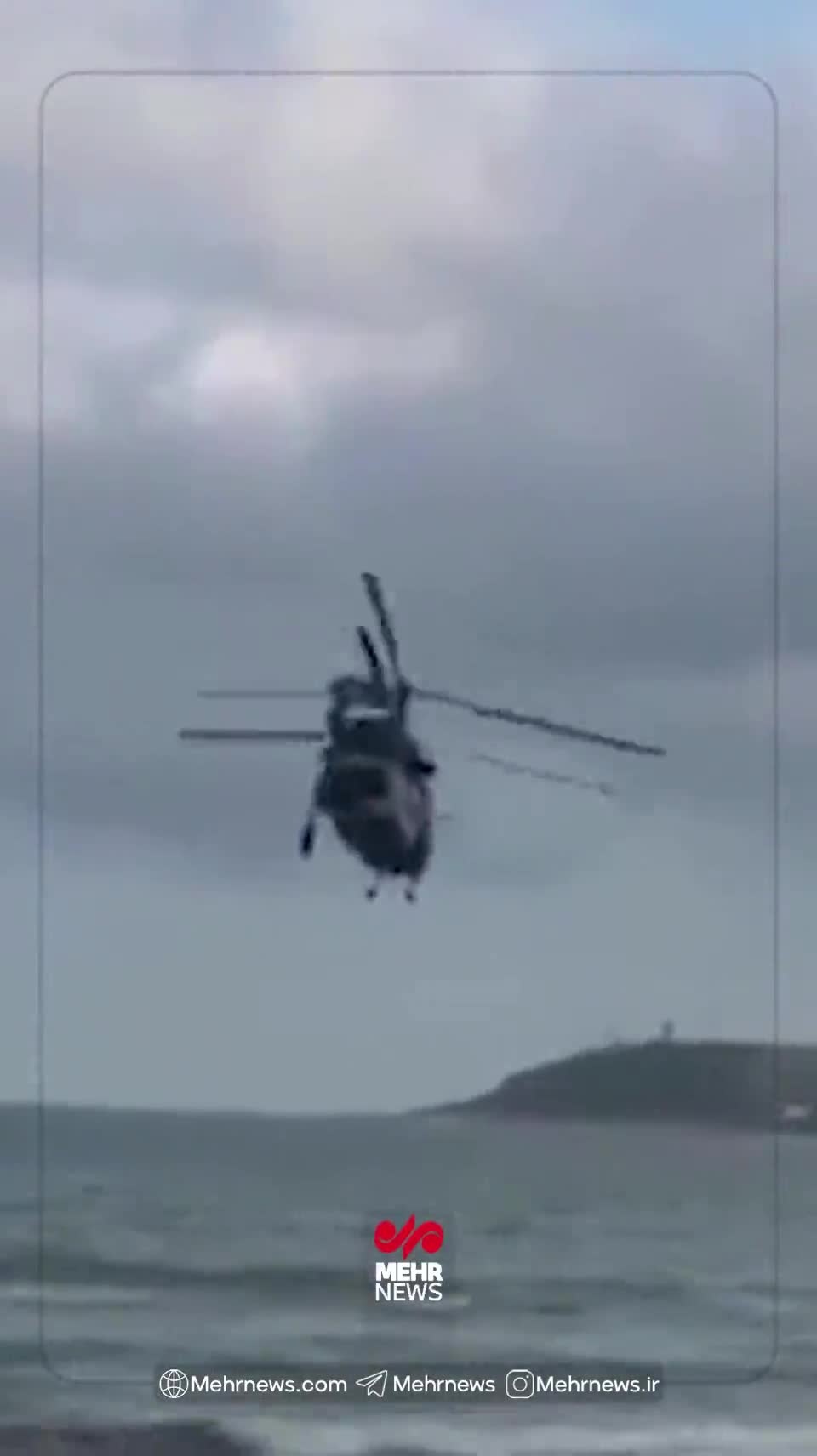   لحظات پایانی سقوط بالگرد روسیه در ساحل خزر