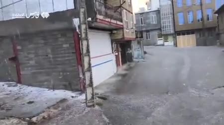   بارش شدید تگرگ در روانسر کرمانشاه