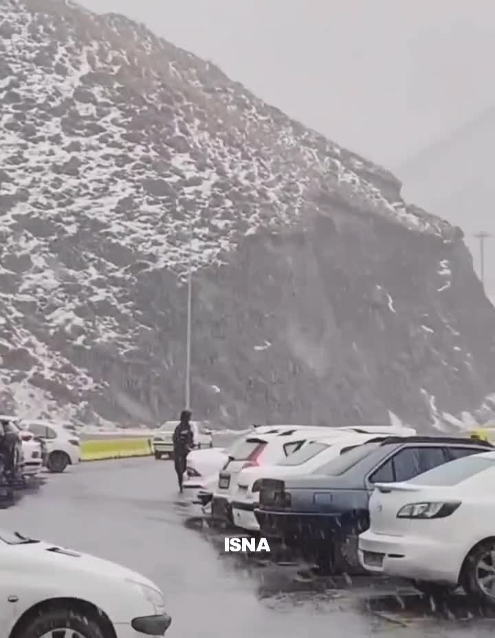   بارش برف در جاده چالوس