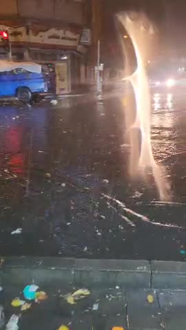   آب گرفتگی خیابان نبرد تهران