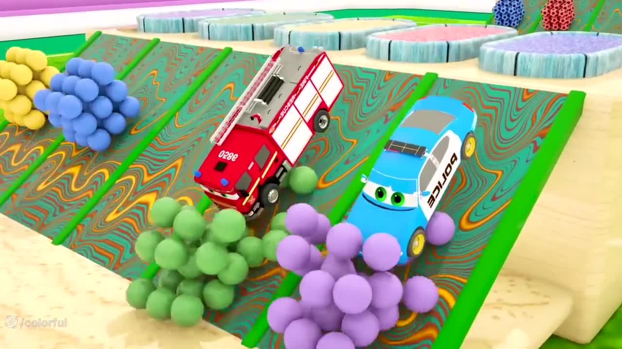 ماشین‌های رنگی کودکانه: بیایید با آهنگ‌ها یاد بگیریم!