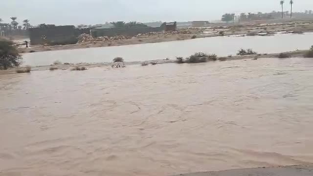   طغیان رودخانه فصلی شهرستان گراش استان فارس