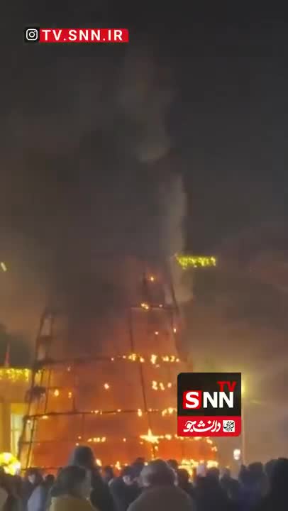   درخت اصلی سال نو در گرجستان سوخت