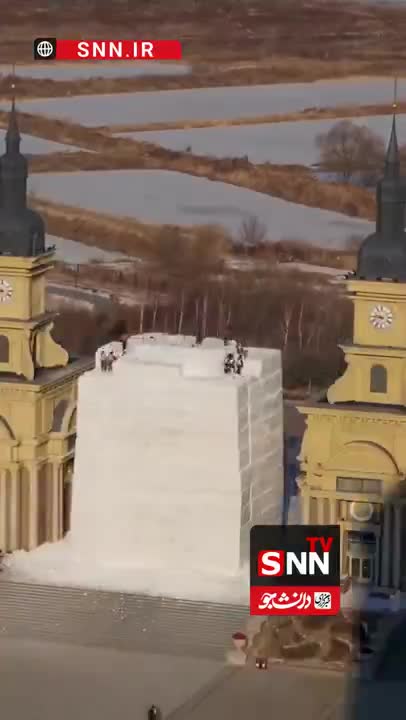   ساخت آدم‌برفی ۱۹ متری در هاربین چین