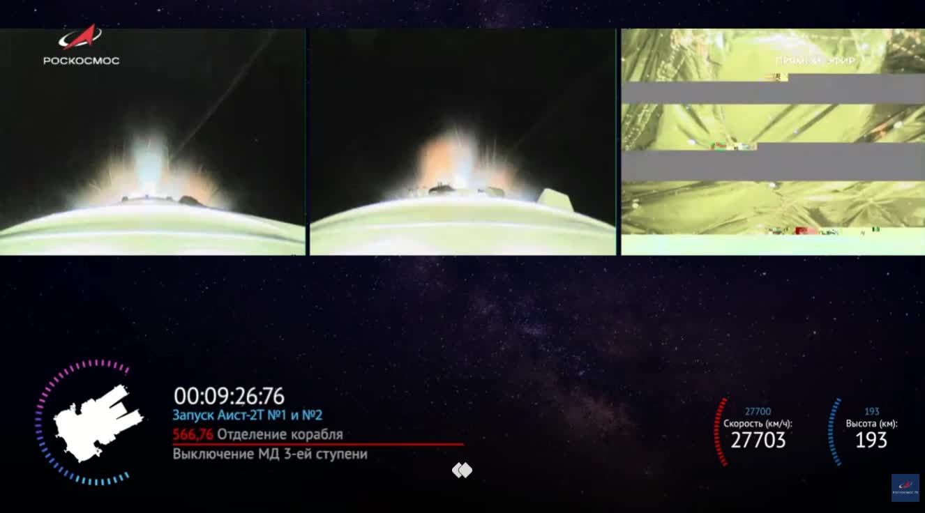    لحظۀ جدا شدن ماهواره‌ها از ماهواره‌بر سایوز