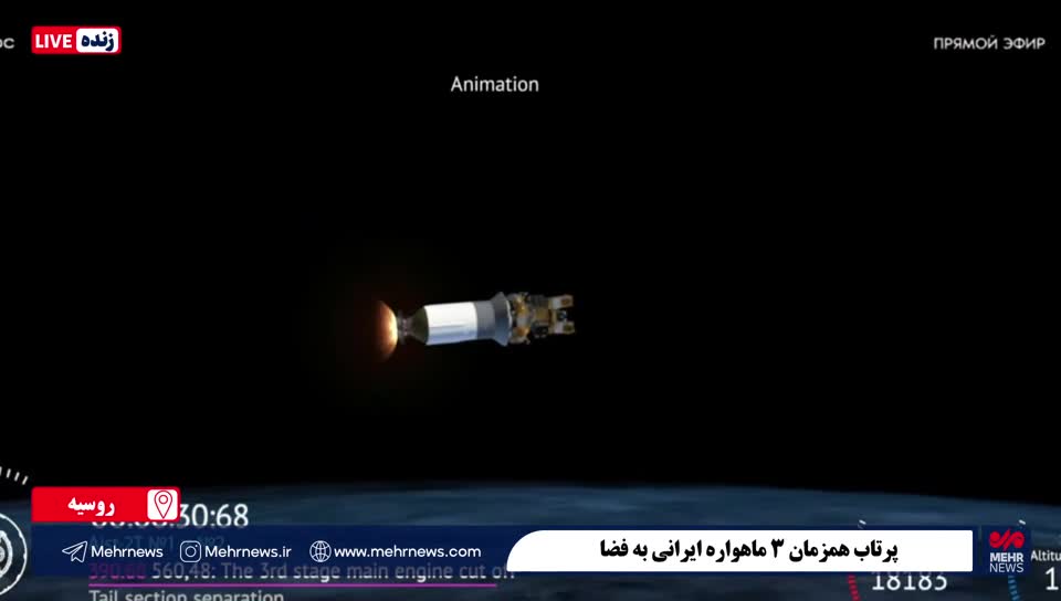   نمایی دیگر از ۳ ماهواره پیشرفته پرتاب‌شده ایرانی در فضا