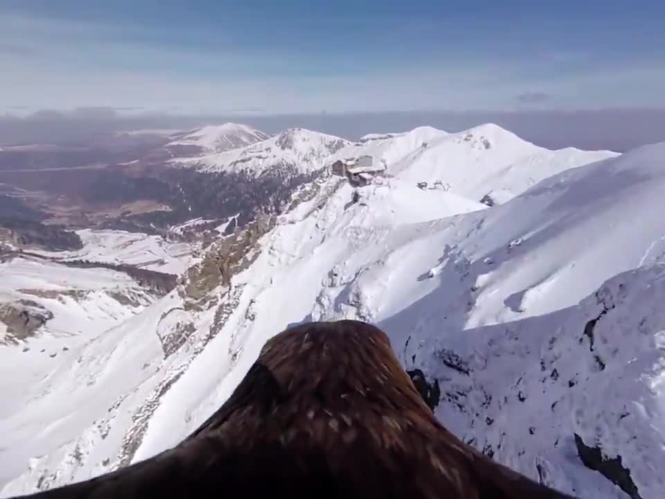   نمای خیره‌کننده‌ای از چشم عقاب؛ پروازی بر فراز قله‌های پوشیده از برف