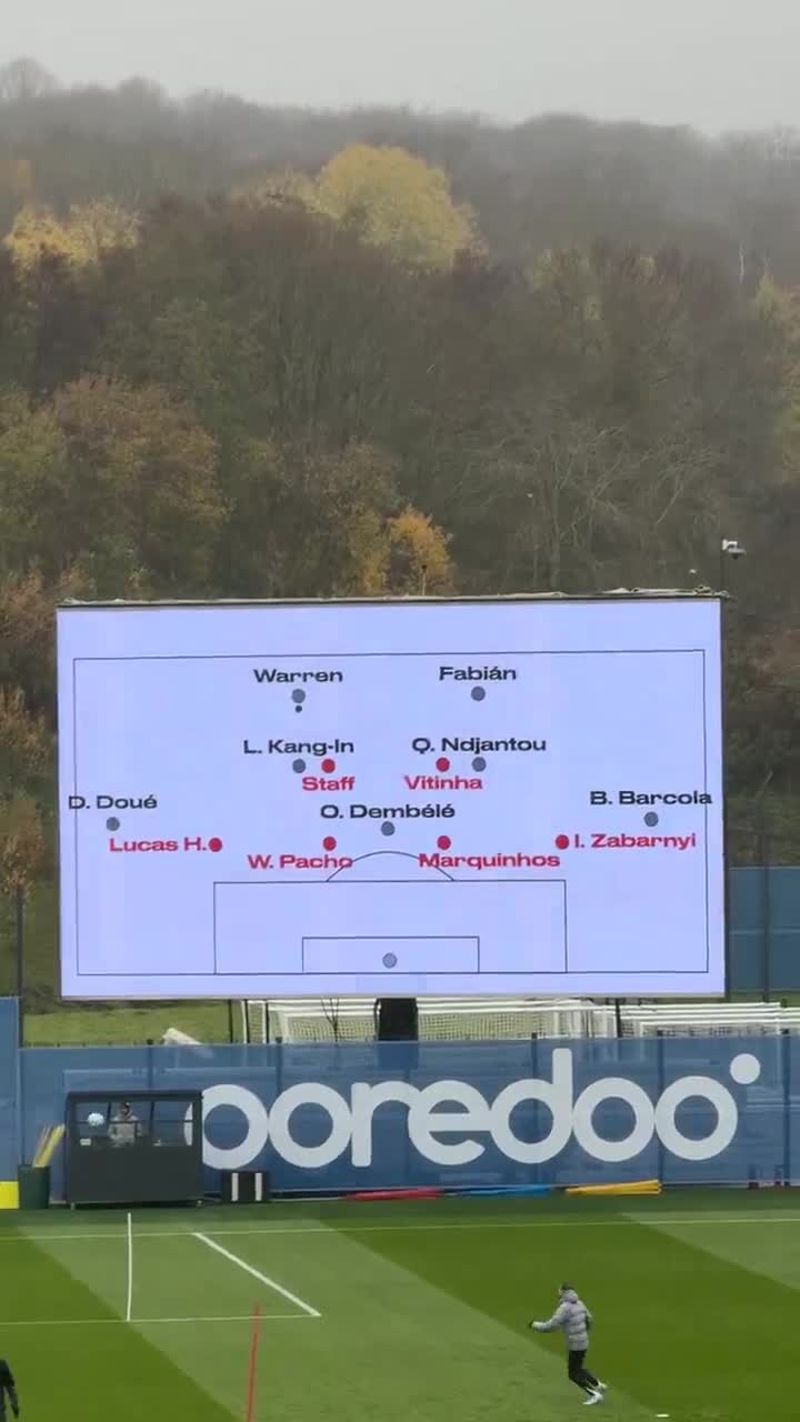   استفاده لوییز انریکه از یک مانیتور عظیم در تمرینات پاری‌سن‌ژرمن برای پیاده‌سازی اهداف تاکتیکی