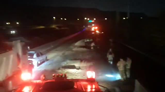   اولین تصاویر از تصادف زنجیره‌ای در اتوبان امام علی (ع)