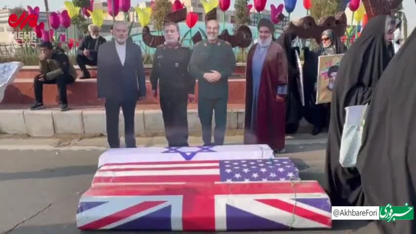   تابوت ترامپ و نتانیاهو زیر پای شهدای مقاومت