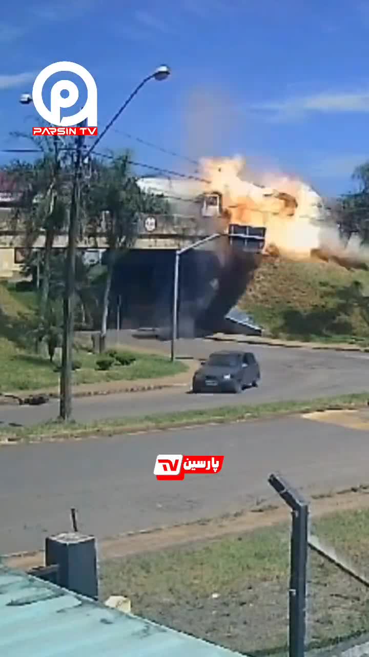  انفجار کامیون سوخت و نجات معجزه‌آسا راننده