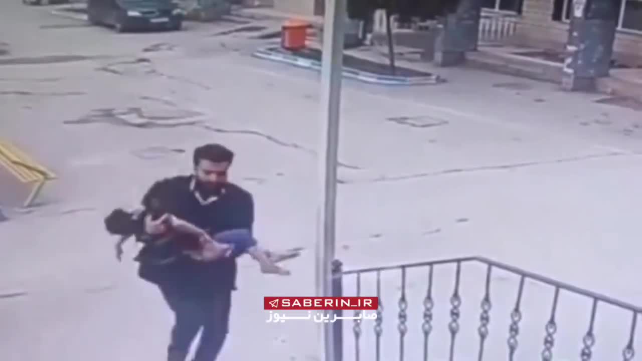  لحظات نفسگیر از نجات یک دختربچه توسط نگهبان بیمارستان