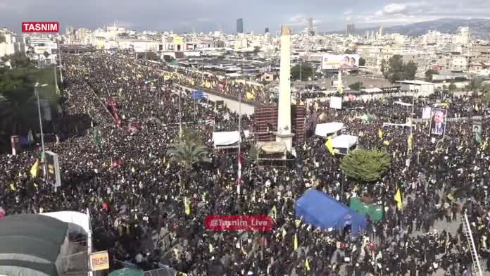   انتقال پیکر شهید سید حسن نصرالله برای تدفین