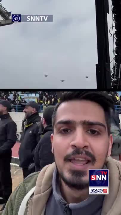   شکسته شدن دیوار صوتی توسط جنگنده های رژیم اسرائیل در محل برگزاری مراسم تشییع شهید نصرالله