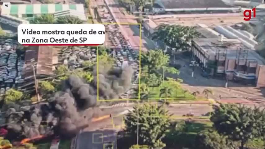   ثبت لحظه سقوط یک هواپیمای سبک در سائوپائولو برزیل توسط دوربین‌های مدار بسته