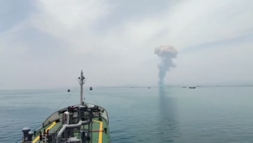   انفجار بندر شهید رجایی از دید یک کشتی دریایی