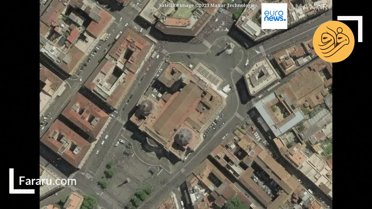 تصاویر ماهواره‌ای از مراسم تشییع پاپ فرانسیس