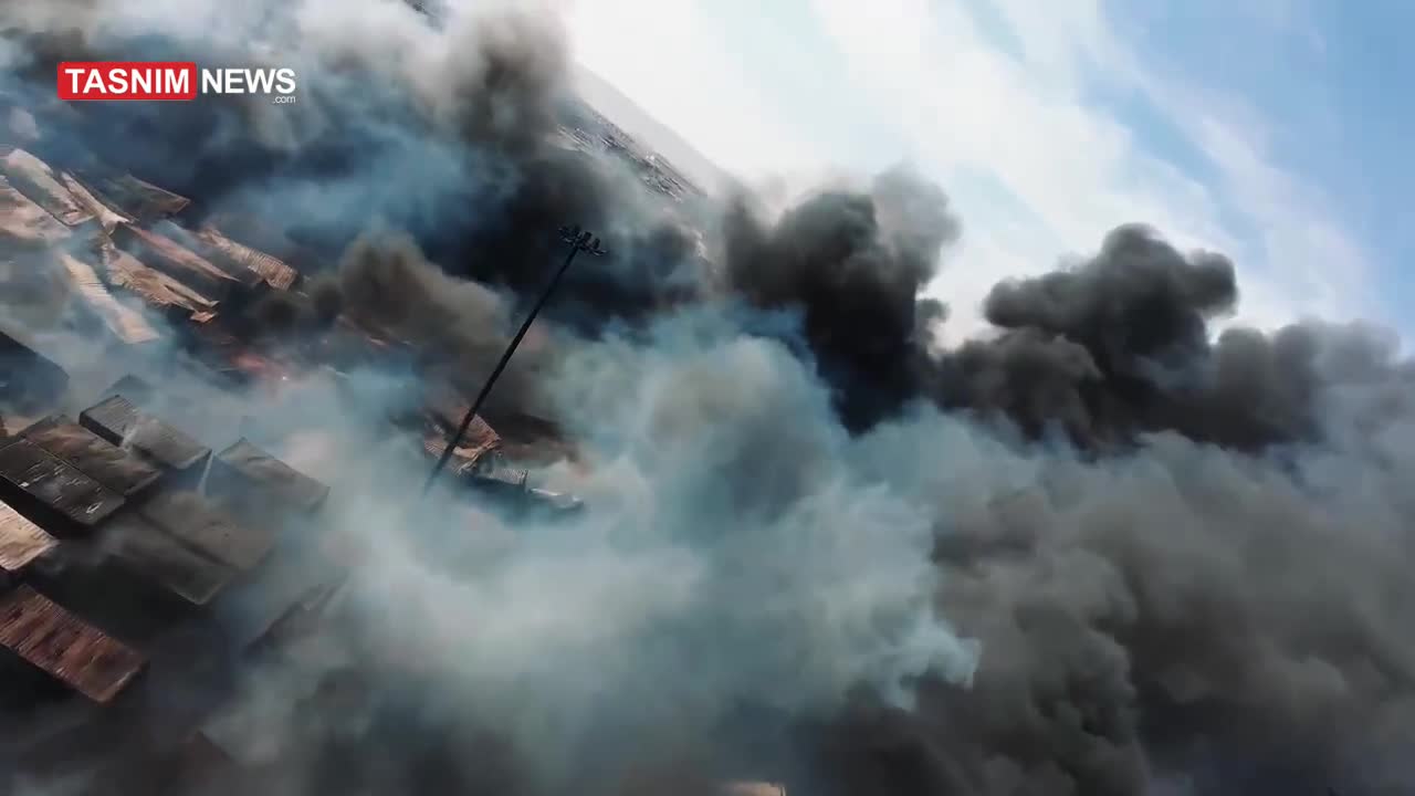 تصاویر جدید هوایی از محل انفجار در بندر شهید رجایی